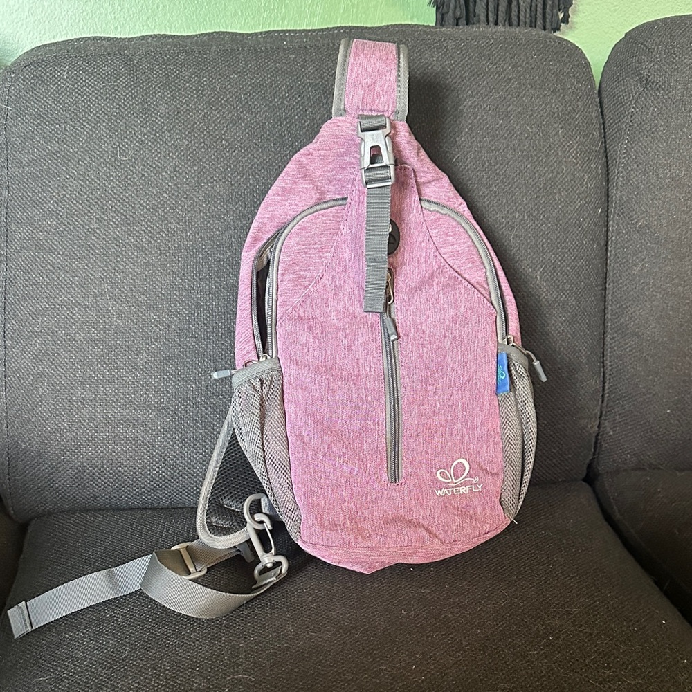 Purple Sling Bag hiking
